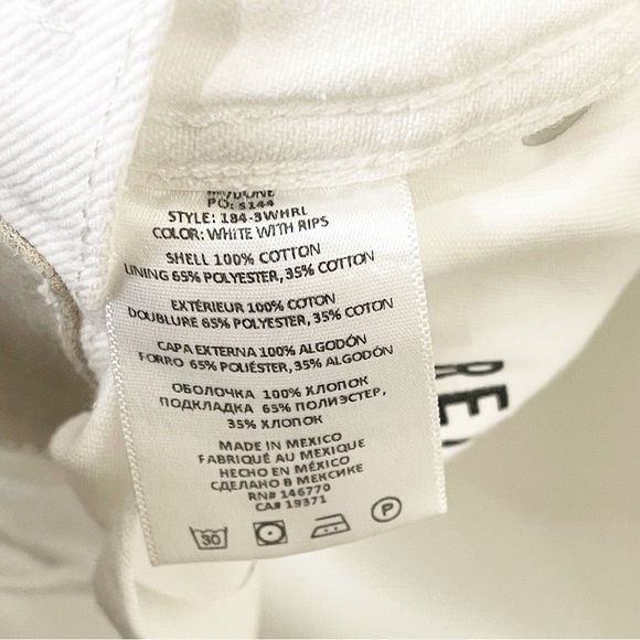 RE/DONE White Distressed 90's High Rise Loose Jeans in White With Rips Size 24 - Picture 9 of 10